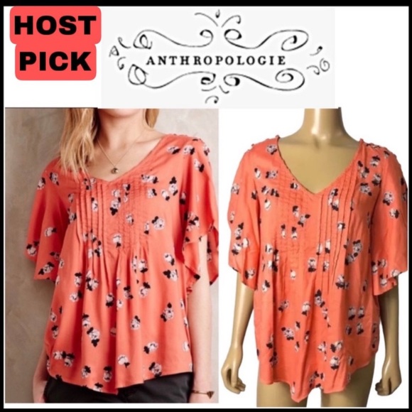 ANTHROPOLOGIE MAEVE MAYA FLORAL FLUTTER
SLEEVE TOP Sz 4 - Picture 10 of 10